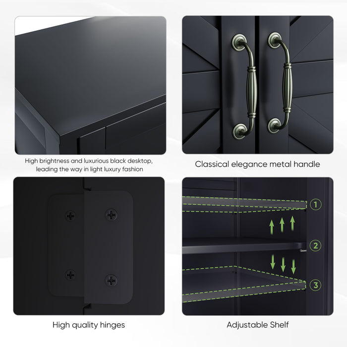 Farmhouse Storage Cabinet With Drawer And Adjustable Shelf