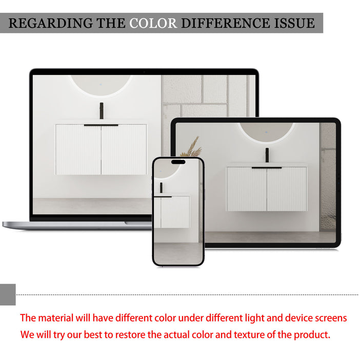 Contemporary Wall Mounted Bathroom Vanity With Resin Double Sink