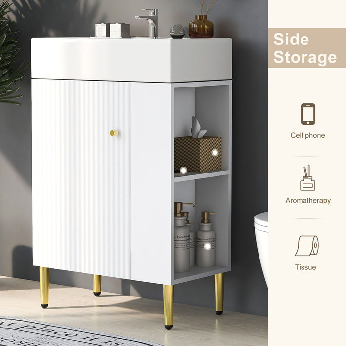 Bathroom Vanity, Combo Cabinet, Bathroom Storage Cabinet, Single Ceramic Sink