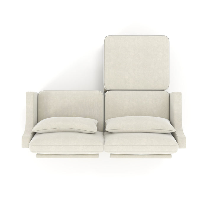 Stylish Sofa With Ottoman And Lumbar Pillows, Ergonomic Design