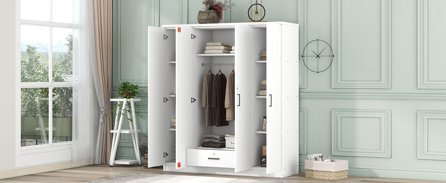 4 Door Wardrobe With 1 Drawer