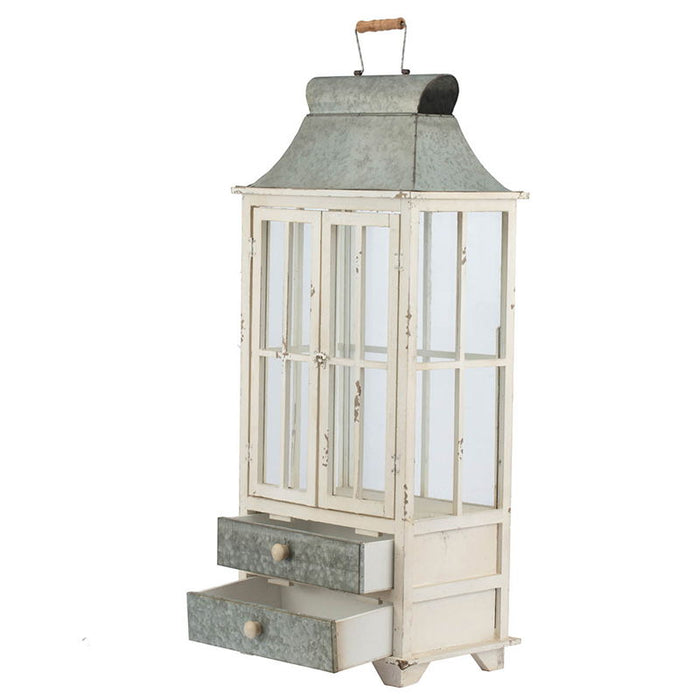 Wooden Candle Lantern Decorative, Hurricane Lantern Holder Decor For Indoor Outdoor, Home Garden Wedding - Ivory