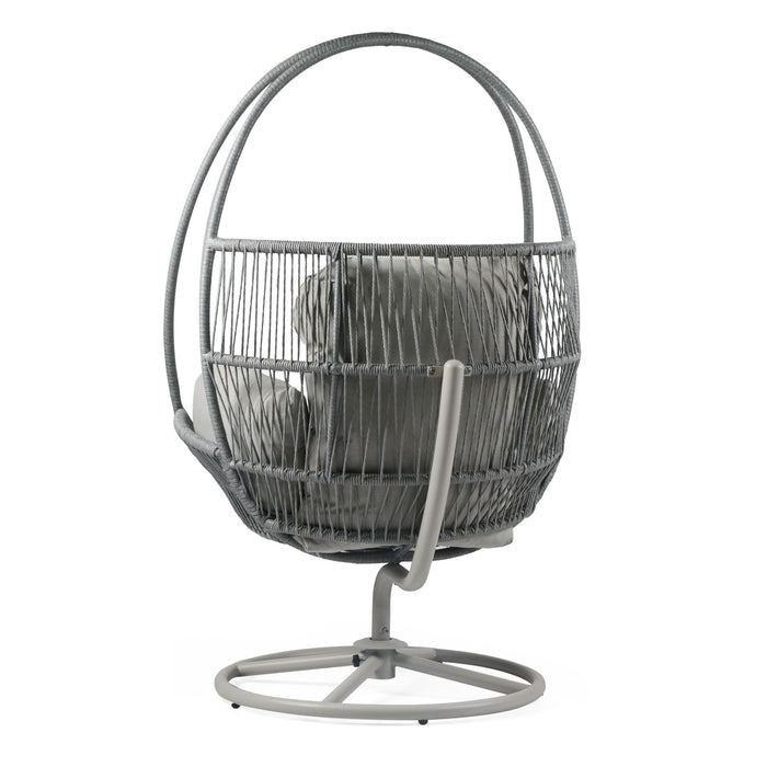 Reno - Outdoor Wicker Swivel Lounge Chair - Light Gray