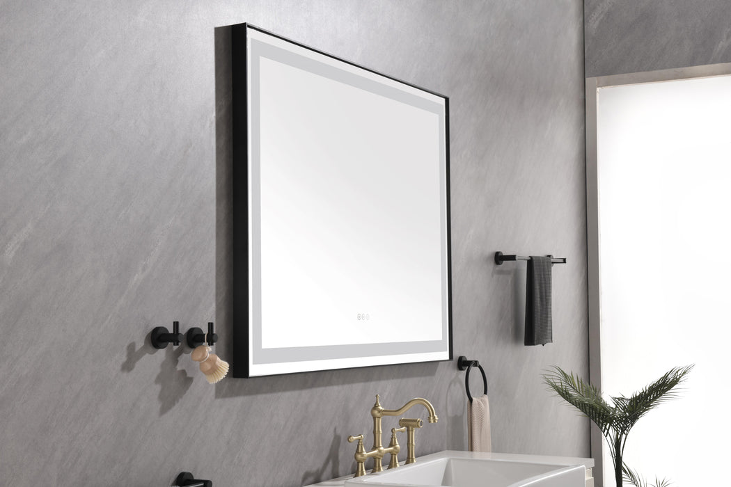 48*36 Led Lighted Bathroom Wall Mounted Mirror With High Lumen + Anti-Fog Separately Control - Gold