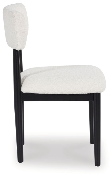 Xandrum - Dining Upholstered Side Chair (Set of 2) - White / Black