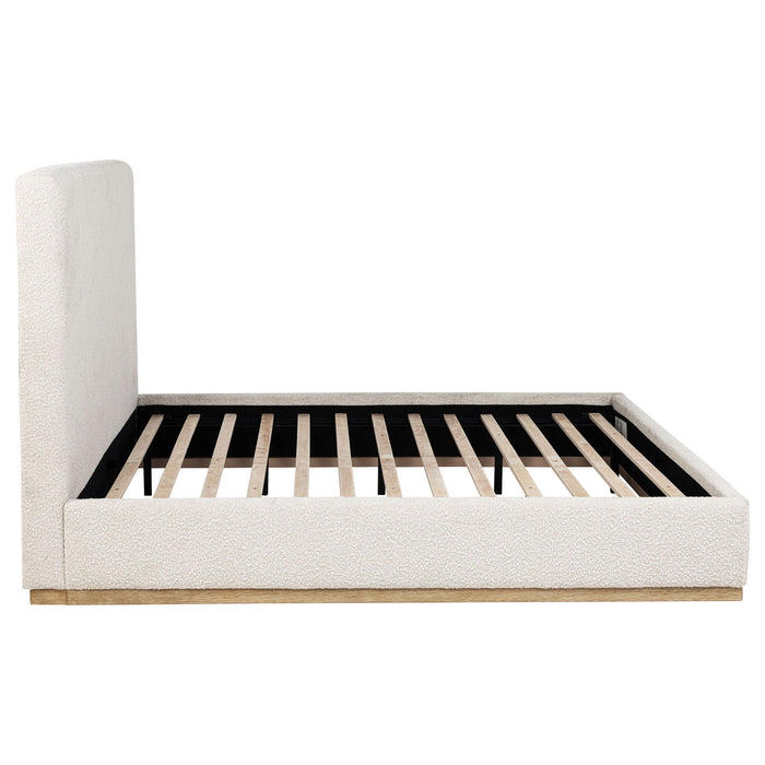 Talbot - Eastern King Platform Bed With Elevated Headboard - Cream