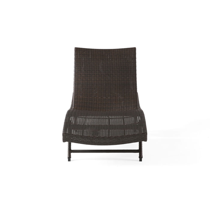 Kauai - Modern Style Pe Wicker Chaise Lounge - Brown Multi