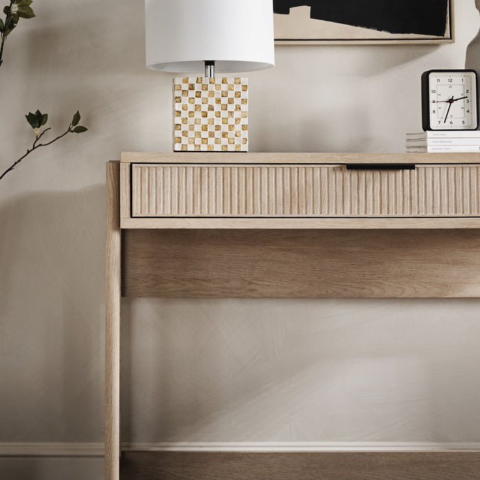 Transitional Reeded Writing Desk With Drawer