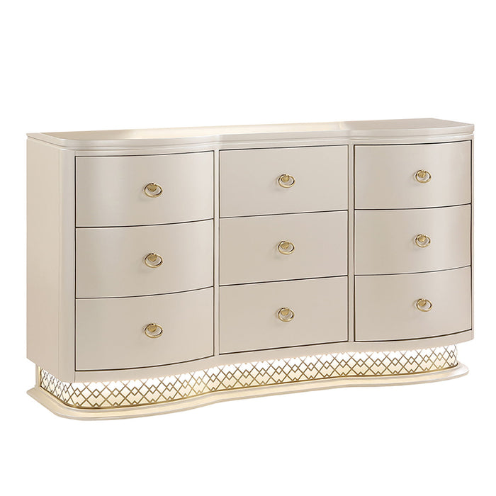 Flora - 9 Drawer Dresser With LED Flora - 9 Drawer Dresser With LED