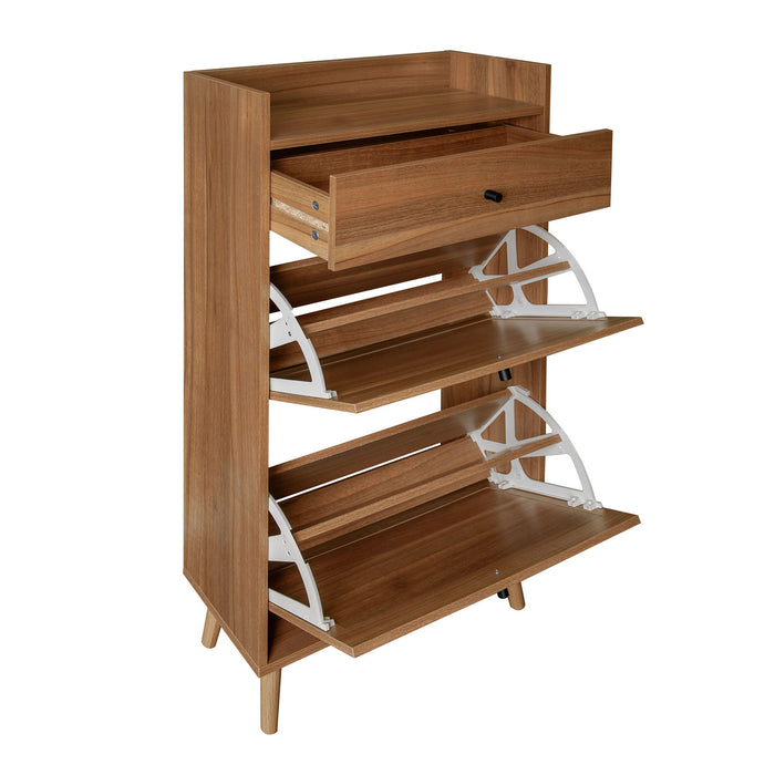 Allen - Rattan 2 Door 1 Drawer Cabinet Shoe Rack For Entrance