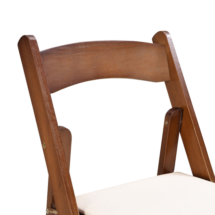 Solid Wood Upholstered Folding Chair Set, Dining Room (Set of 4)