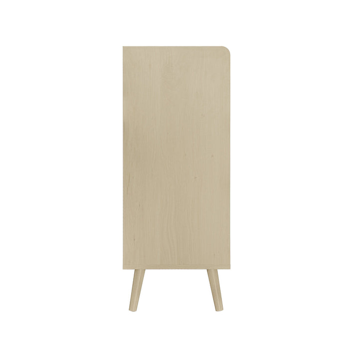 2 Door Shoe Rack, Freestanding, Modern Shoe Storage Cabinet, For Entryway - Natural