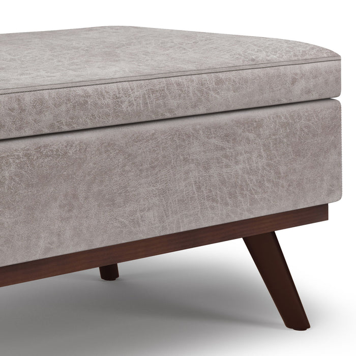 Owen - Lift Top Large Coffee Table Storage Ottoman, Mid Century Style