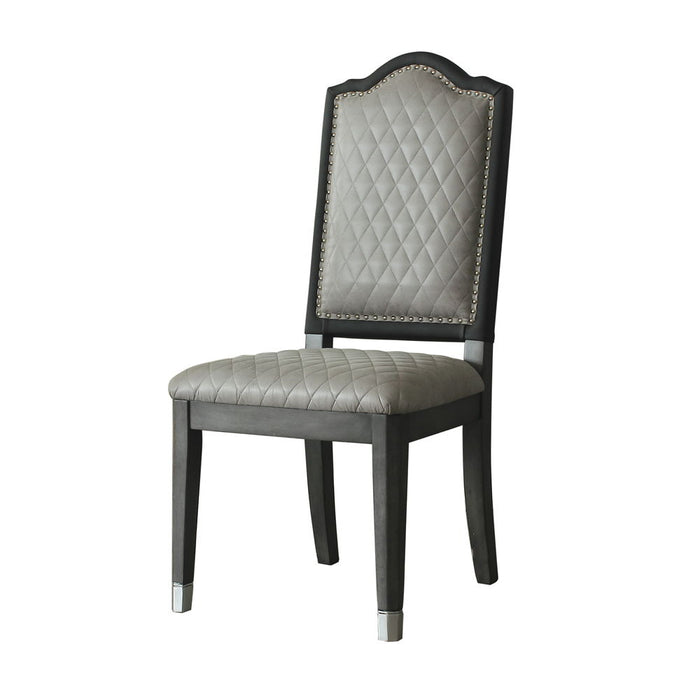 House Beatrice - Side Chair (Set of 2) - Two Tone Gray Fabric & Charcoal