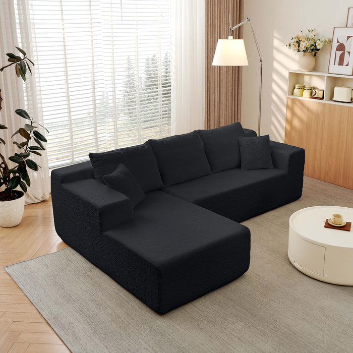Modular Cloud Sectional Couch With L Shape Chaise, Deep Seat