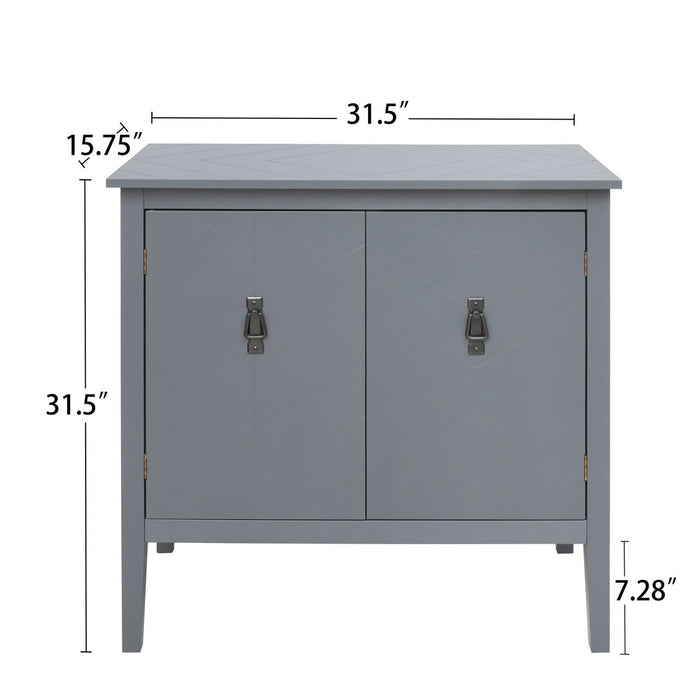 2 Door Wooden Cabinets, Gray Wood Cabinet Vintage Style Sideboard For Living Room Dining Room Office