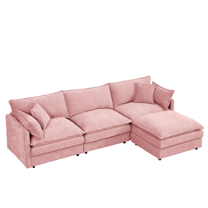 Modular L-Shaped Sectional Sofa With Movable Ottoman