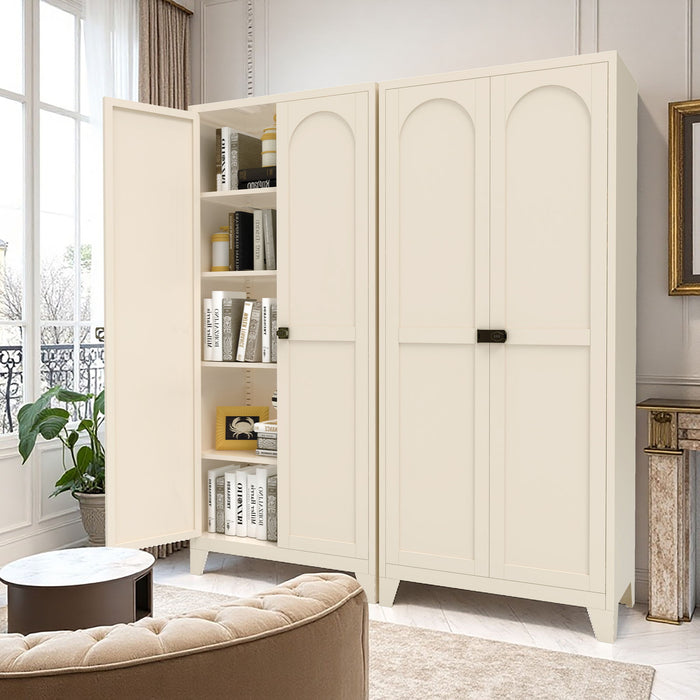 Shapely Doors Cabinet, Metal Storage Cabinet With Doors And Adjustable Shelves