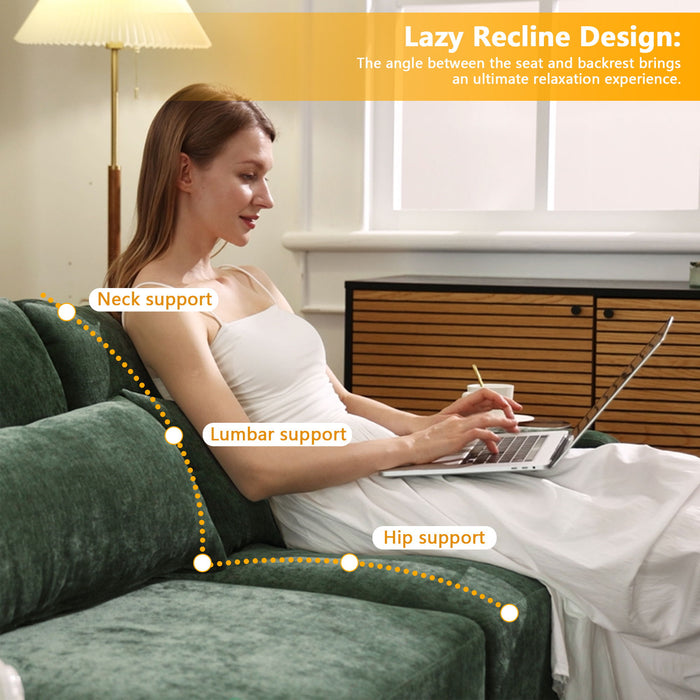 Elegant Sofa With Ergonomic Design And Lumbar Pillows