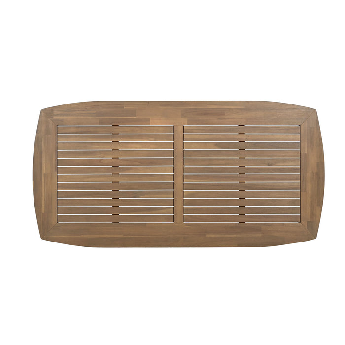 Acacia Wood Dining Table 8 Person Outdoor Table, Farmhouse Furniture For Patio, Garden, Backyard - Light Brown