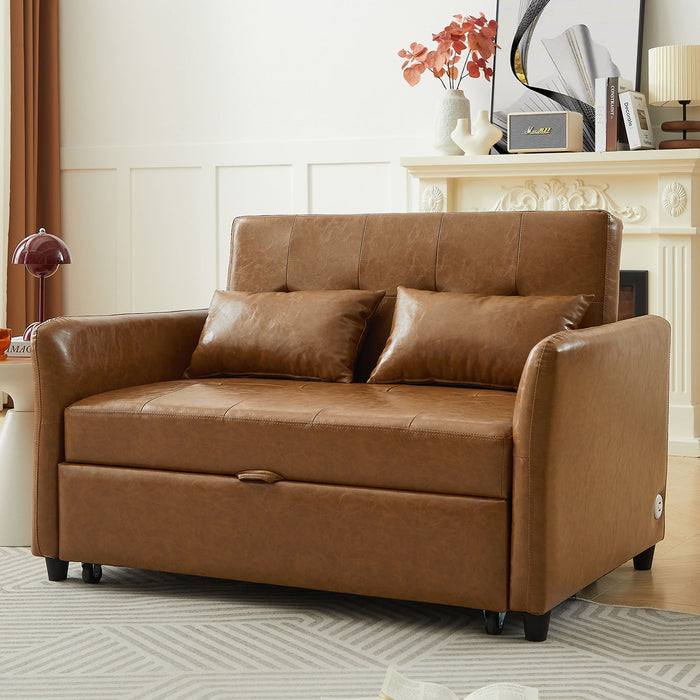 Convertible Sleeper Bed, Adjustable Oversized Armchair With 3 USB Ports