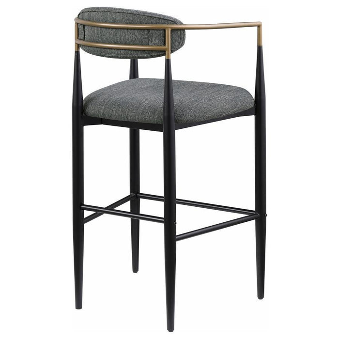 Tina - Metal Pub Height Bar Stool With Upholstered Back And Seat (Set of 2)