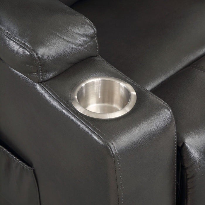 Recliner With Power Lift & Massage - Gunmetal