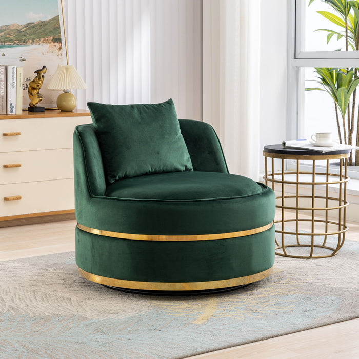 360 Degree Swivel Over Sized Upholstered Barrel Chair