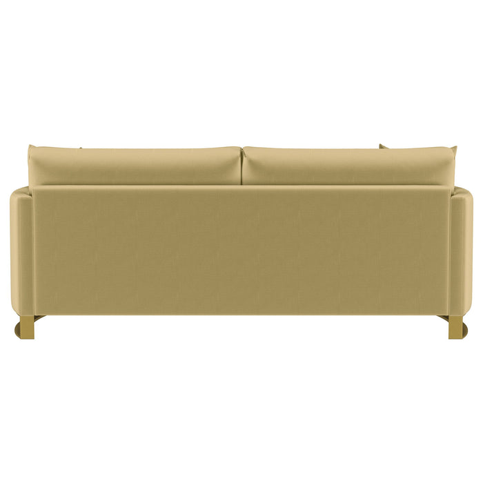 Corliss Upholstered Curved Track Arm Sofa Camel