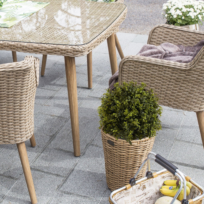 Artificial Ball Topiary Tree Decoration In Pot (Set of 2) - Green