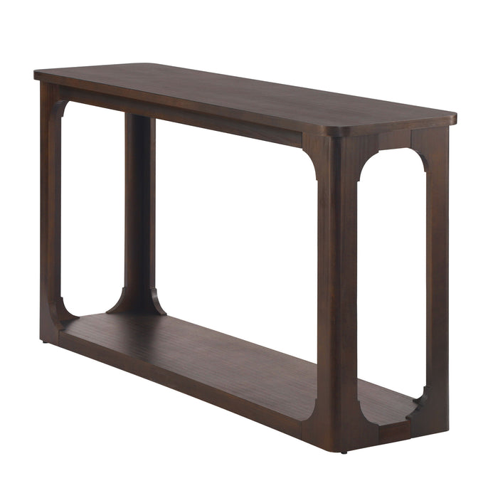 Console Table With Open Arch Cutouts For Living Room Hallway - Espresso