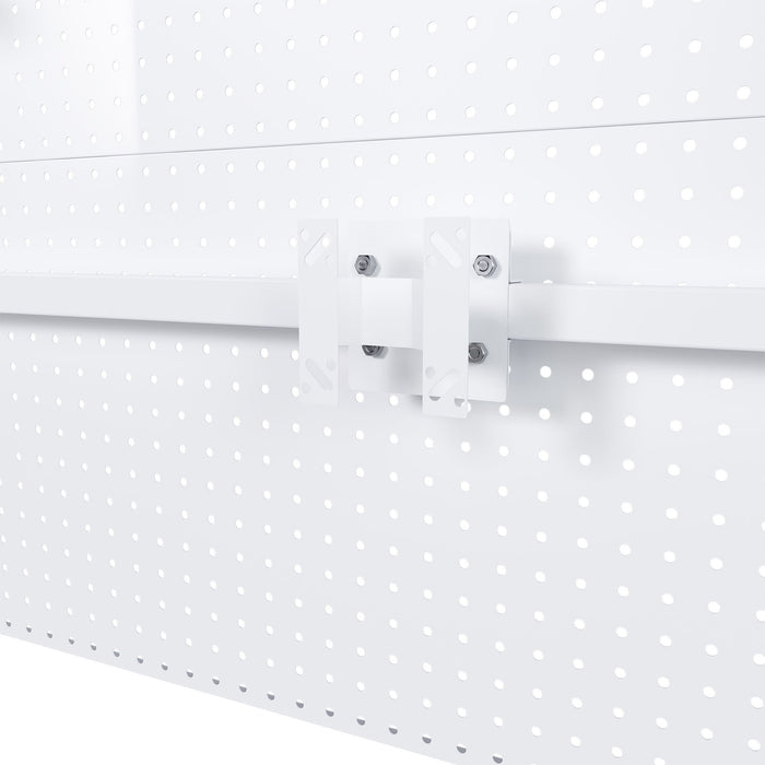 Clamp On Desk Pegboard With Single Monitor Stand