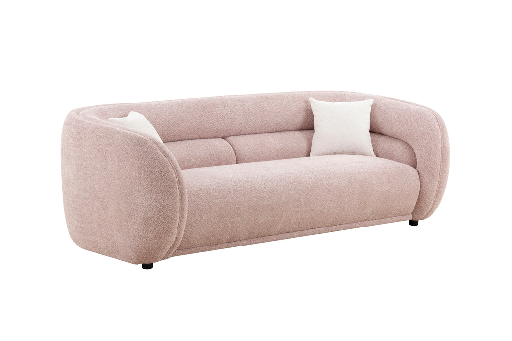 Mid Century Modern Curved Living Room Sofa - Pink