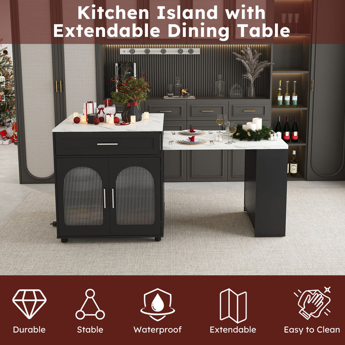 Expandable Kitchen Island With Power Outlet