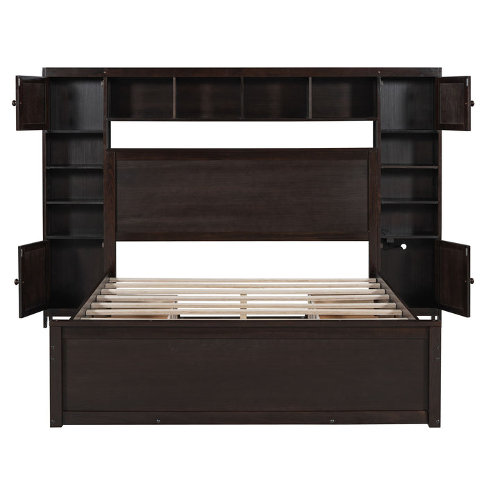 Bed With All In One Cabinet, Shelf And Sockets