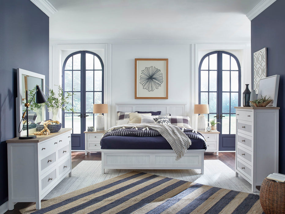 Windmill Harbour - Drawer Nightstand - White Whisp And Sand