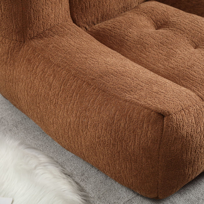 Modern Indoor Fluffy Bean Bag Chair With Memory Foam And Ottoman, Super Soft