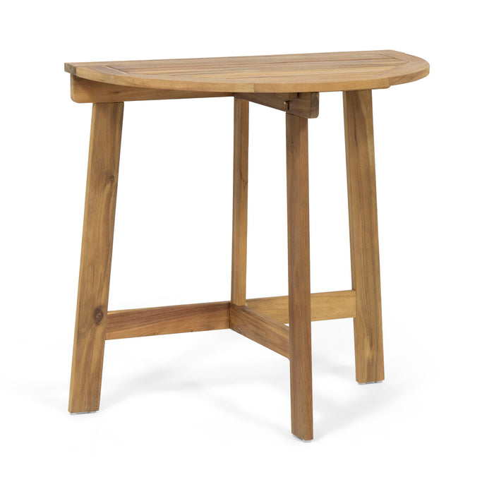 Outdoor Half Round Folding Acacia Wood Bistro Table