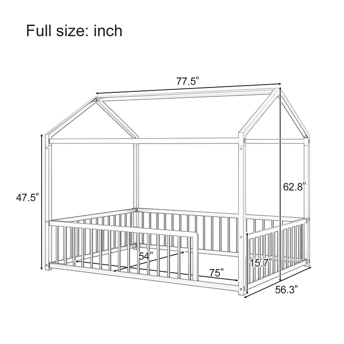 Montessori Floor Bed Frame With House Shape