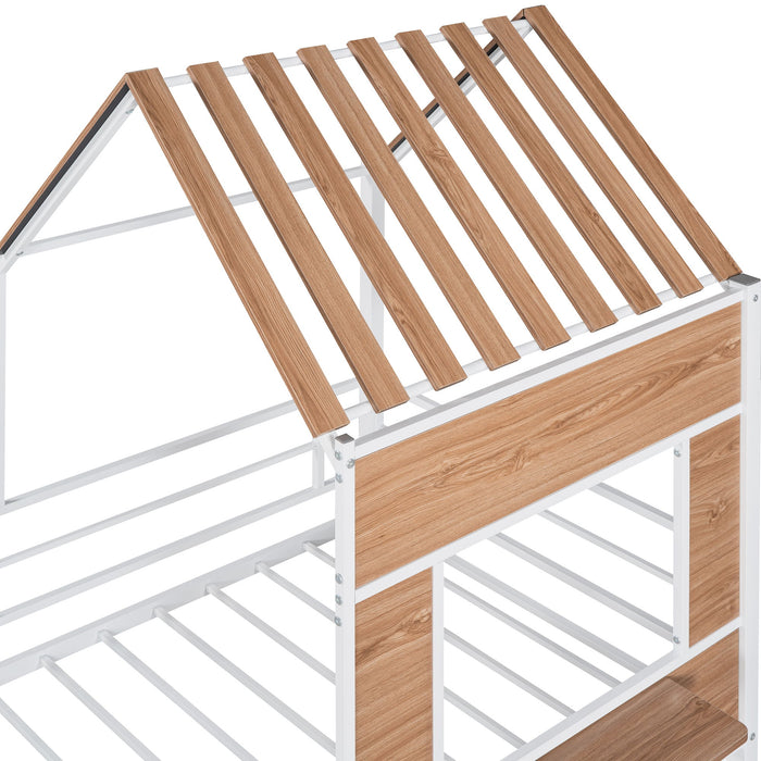Loft Bed With Roof, Window, Guardrail, Ladder