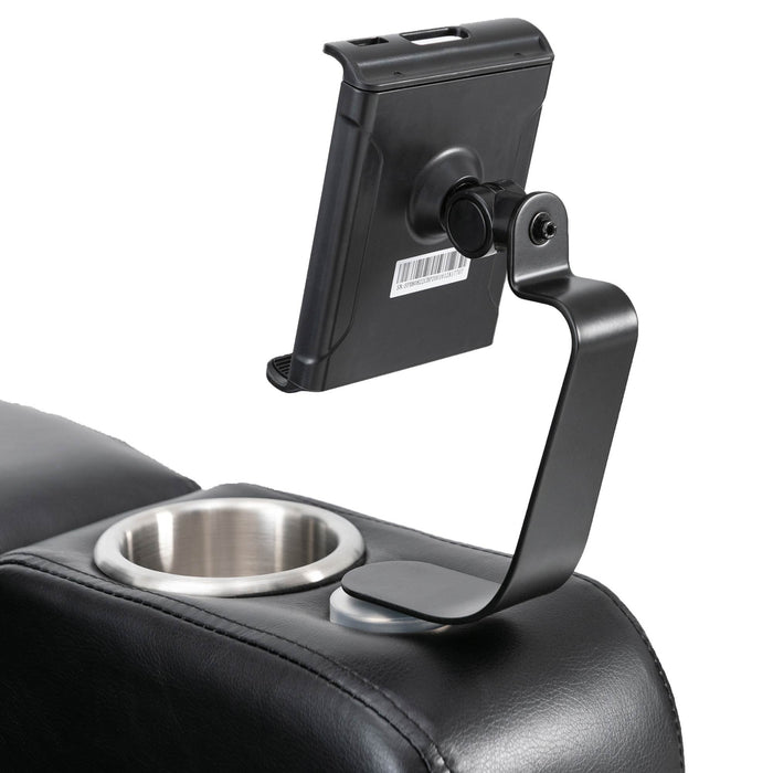 Premium Power Recliner & Storage Arms, Cupholders, Swivel Tray Table And Cell Phone Stand - Black