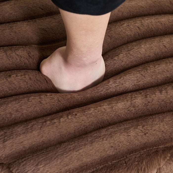 Wide Upholstered Round Pouf Ottoman Foot Rest