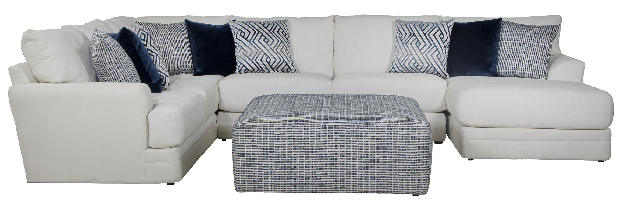 Polaris - Sectional With Comfort Coil Seating, 9 Included Accent Pillows And Included Cocktail Ottoman
