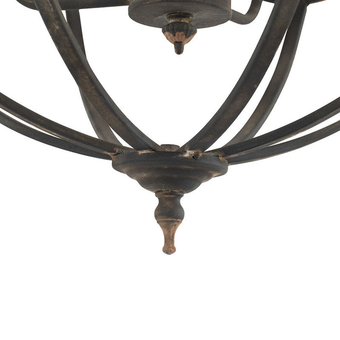 4 Light Metal Chandelier, Hanging Light Fixture With Adjustable Chain For Kitchen, Bulb Not Included - Black