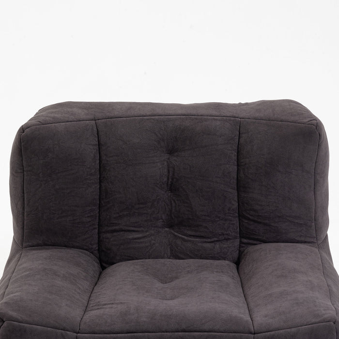 Modern Indoor Fluffy Bean Bag Chair With Memory Foam And Ottoman, Super Soft