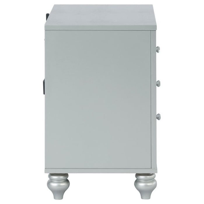 Gunnison - 2-Drawer Nightstand - Silver Metallic