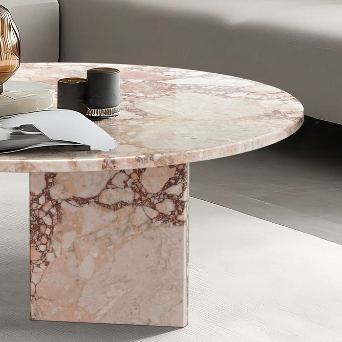 Diamond - Marble Coffee Table With Polished Surface For Living Room - Pink