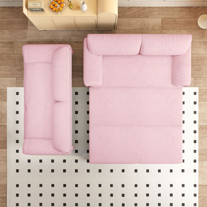 Pull Out 3 In 1 Convertible Sleeper Sofa With Side Storage, Multi Functional