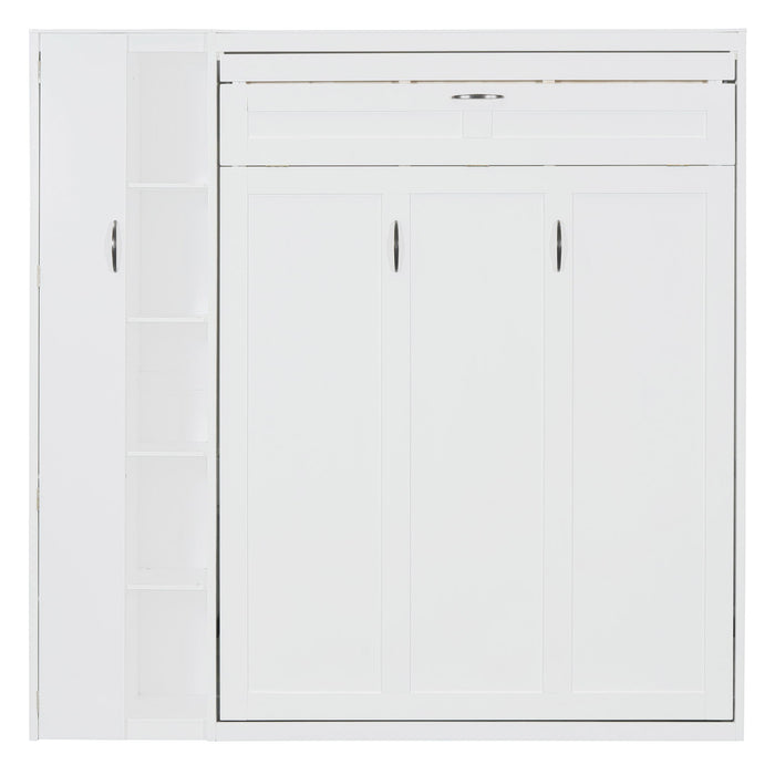 Murphy Wall Bed With Shelves, Wardrobe And LED Lights