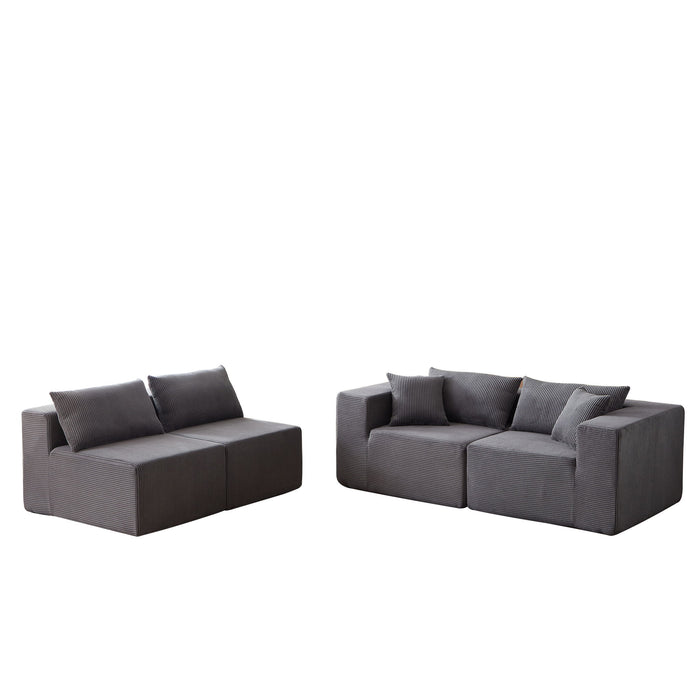Modular L Shaped Sectional Compressed Sofa, Free Combination